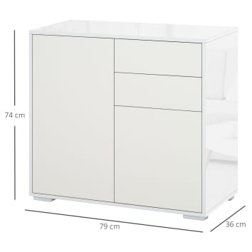 Klain Aparador salón 100 x 43 cm cocina 2 puertas blanco moderno