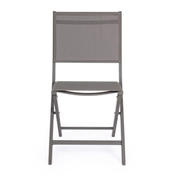 2 sedie pieghevoli da esterno in alluminio tortora ELIN