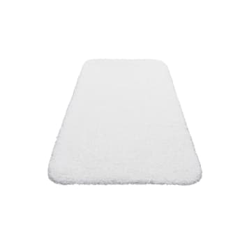 Tappeto da bagno in cotone pelo lungo bianco 70x120 Ole