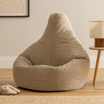 icon Natalia Pouf Bambini, Giallo, Velluto a Coste, Pouf Poltrona, Poltrona Sacco con Riempimento Incluso, Sedia Bambini, Mobili Camera da Letto