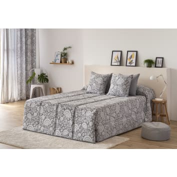 Edredón confort acolchado 200 gr jacquard gris cama 150 (190x265
