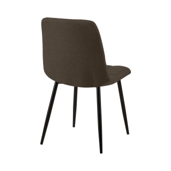 Chaise Tilde CLP En Tissu Ou Velours – Piètement Métal Noir, Dossier Haut, Salle à Manger