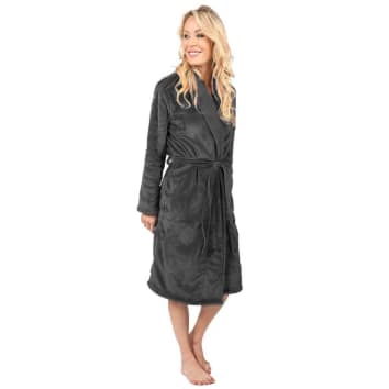 Peignoir mixte polaire chaud doubl anthracite M Bolsta Maisons
