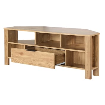 Eck-TV-Möbel 1 Schublade Eiche Dekor - L120 cm