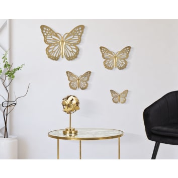 Primus Farfalla In Metallo Decorativa 35x25 Cm Ciano - Scultura Da Parete Per Interni Ed Esterni
