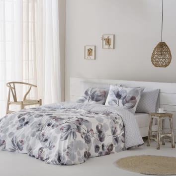 Funda n rdica 100 percal algod n 180 hilos gris 150x260 cm cama