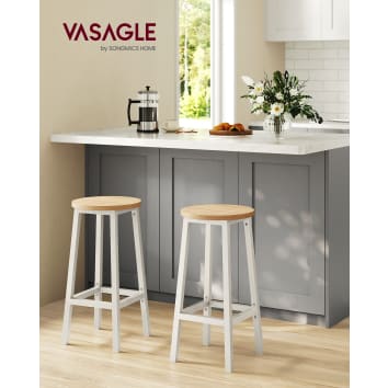 Lot De 4 Tabourets De Bar Isaure Pu Marron Avec Coutures Et Pieds Métal Noir - Tabouret