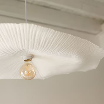 Style Oriental Lanterne Abat-jour Papier CIYODO 24cm - Décoration Intérieure Style Fête Printemps (Blanc) Lanterne Papier Blanc