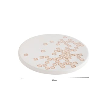 Dessous De Plat Valloire - Faïence/Céramique Et Bois - Maisons Enneigées - Neuf