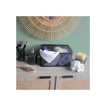 Lot 3 Paniers Rangement Plastique Avec Trous 36x26x14cm Anthracite - Cuisine Salle De Bain Bureau