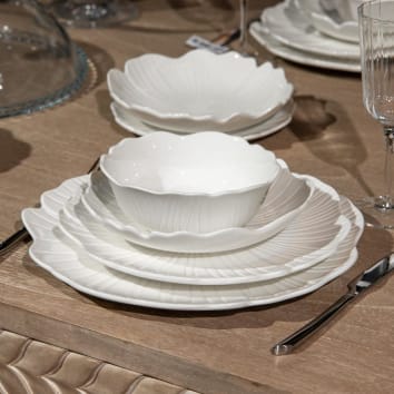 Table Passion - Coupelle Ginkgo 15 Cm - Lot De 6 - Porcelaine Blanche