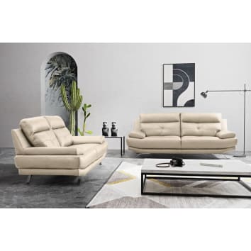 Canapé 2 places en cuir avec relaxation