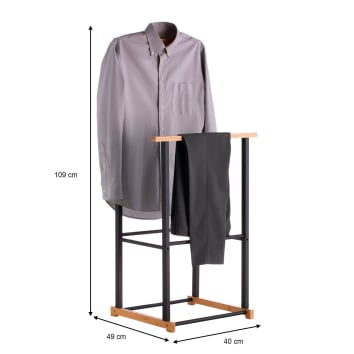 Valet De Chambre, Chevalet Noyer, Portant Vêtements, Valet De Nuit Porte Vetements 112 X 465 X 33 Cm Brun 9837033
