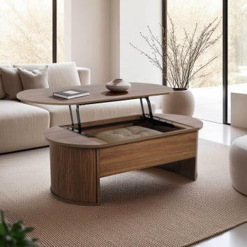 ihomemore Tavolino moderno in legno massello con piano in vetro, comodino con 3 ripiani per soggiorno e camera da letto, design scandinavo versatile e salvaspazio