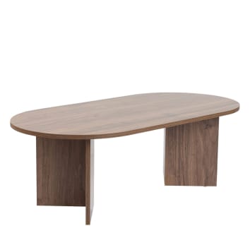 SoBuy FBT61-W Table Basse Ovale Élégante - Table D'Appoint Design Moderne En Bois Pour Salon