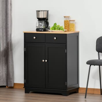 Buffet Salle à Manger Noir Élégant 3 Portes – Vaisselier Moderne Avec Effet Marbre Et Rangement XXL