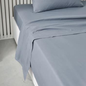 Drap Plat 200x245cm - Coton Doux Sans élastique Bleu Ciel - 10