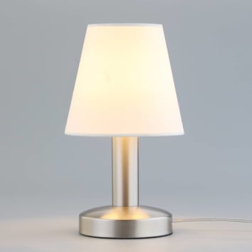 Lampada Da Tavolo In Cristallo E Tessuto - Bianco, Stile Americano Moderno, E27, Altezza 55 Cm, Per Soggiorno E Camera Da Letto - 2