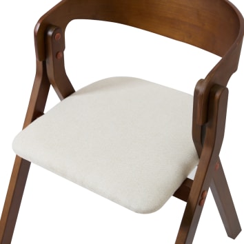 Lot De 2 Chaises Pliantes MOP Anciennes - Noyer Incrusté Damas - Style Asiatique