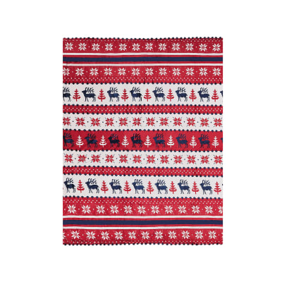 Exclusivo Mezcla Coperta Natalizia Per Divano – Morbida Pile 130x150 Cm Con Motivo Renna, Alberi E Calze, Regalo Invernale Accogliente - 2