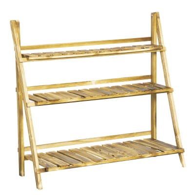 Relaxdays Porta Piante In Legno 6 Ripiani – Scaffale A Scala Naturale Per Balcone E Giardino (152x80x73 Cm)