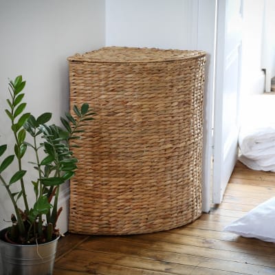 Cesto rotondo in giacinto d'acqua intrecciato RUBEN | Maisons du Monde