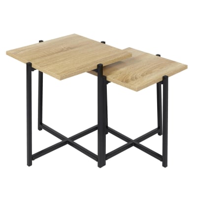 Ensemble De 2 Tables Gigognes En Verre Trempé Galet - Table basse