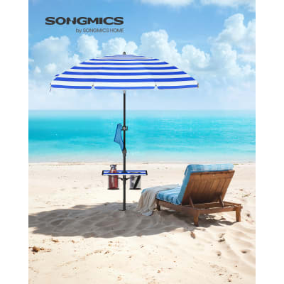 Parasol De Plage Et Jardin 160 Cm – Inclinable Et Hauteur Réglable Avec Housse De Protection, Idéal Balcon, Terrasse, Piscine