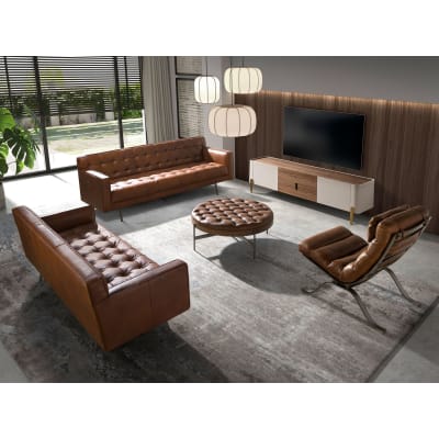 Divano letto con 2 cuscini marrone in similpelle