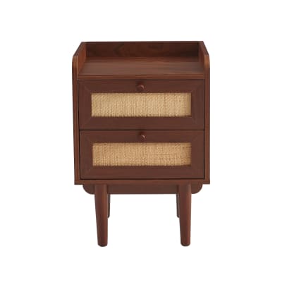 Comodino effetto noce e rattan Haria | Maisons du Monde