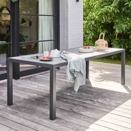 Tavolo da giardino con piano in ceramica effetto cemento Tivoli