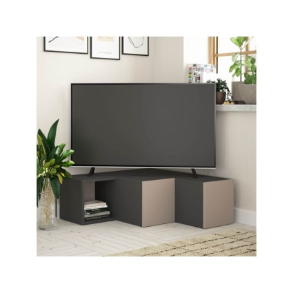 Mobile TV ad angolo cassetti e nicchia L90 cm Grigio carbone
