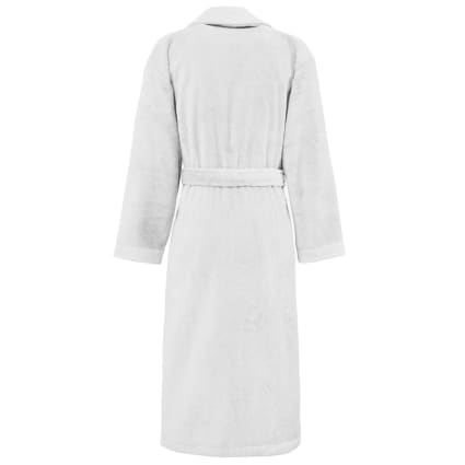 Peignoir Bain Clinotest Velours - Col Châle - Blanc Passepoil Noir - Homme Femme