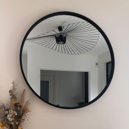 MIROIR SUR PIED ARRONDI VERRE/MET NOIR | Leroy Merlin