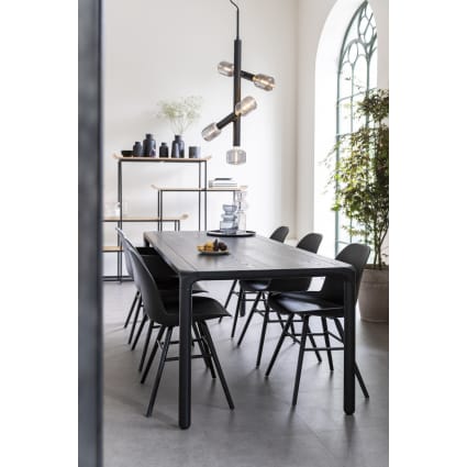 Tavolo da pranzo rettangolare allungabile AUSTRIA 6-10 persone legno nero gamba a spillo 160-200 cm