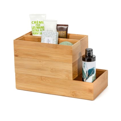 Grande Boîte En Bambou Avec Serrure à Combinaison, Plateau à Roulettes