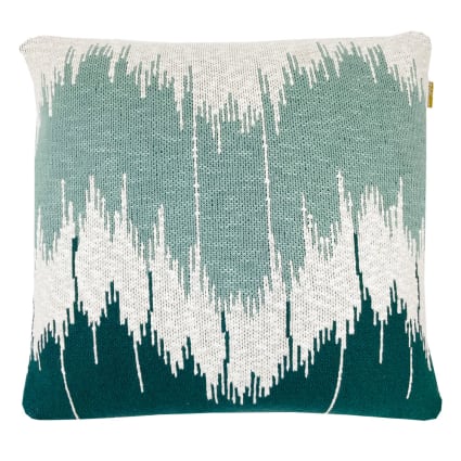 Coussin vague tricoté vert