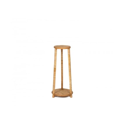 Support Pot Plante En Rotin Et Bois