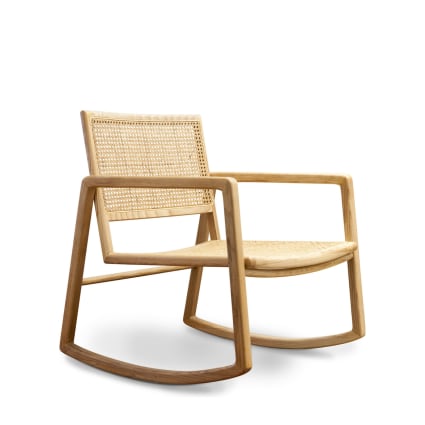 Sedia a dondolo in vimini beige Aksel Maisons du Monde