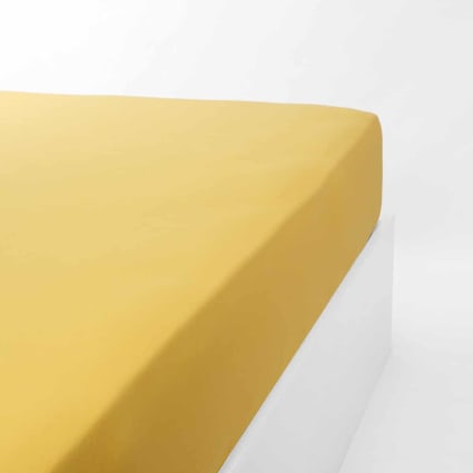 Drap-housse En Jersey Coton - Taille 90-100 X 200 Cm, Jaune - Qualité Supérieure 140 G/m², Bord Élastique, Ökotex - 10
