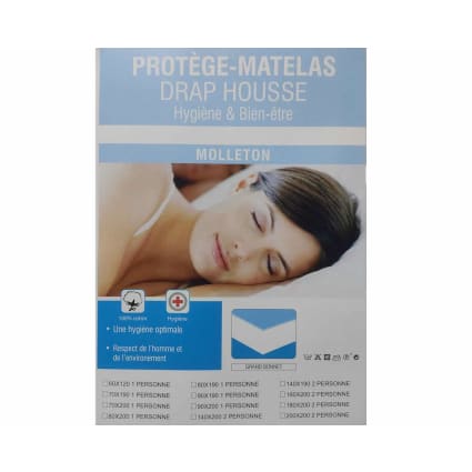 Alèse protège matelas molleton en coton blanc 140x190 cm Protège matelas molleton | Maisons du Monde Alèse protège matelas molleton en coton blanc 140x190 cm Protège matelas molleton | Maisons du Monde
