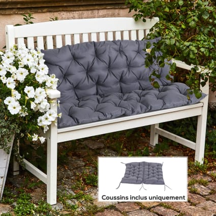 The Living Store Banc De Jardin Avec Coussin 120 Cm Bambou - Banc De