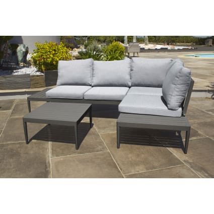 Salotto da giardino ad angolo posti in alluminio Ankara