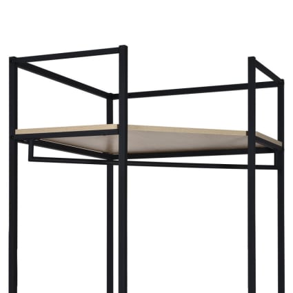 Portant D'Angle JUNE En Bois Et Métal 70x200cm - 3 Étages, Barre Penderie, Charge 45kg, Pour Dressing/Entrée/Chambre - 8