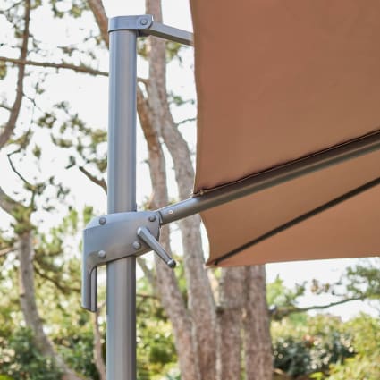 Parasol Déporté Rond 3 M Toile Moutarde Et Aluminium Maison Et Styles