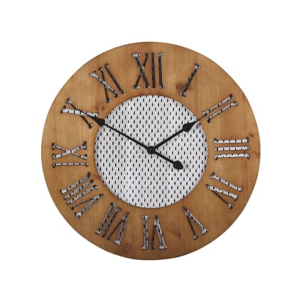 Horloge murale 50 cm 1xAA noir/doré/gris