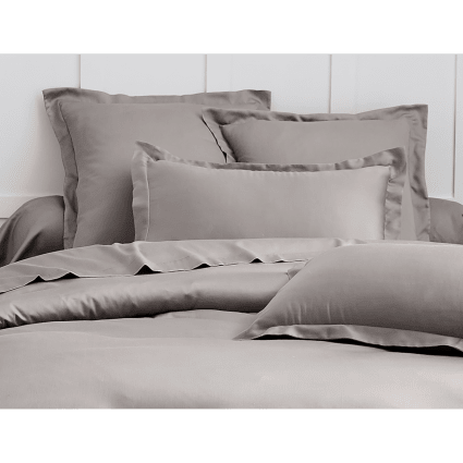 DXHOME Set di biancheria da letto, 200 x 220 cm, in seta, colore grigio, jacquard, con copripiumino reversibile, in microfibra, con cerniera, motivo floreale