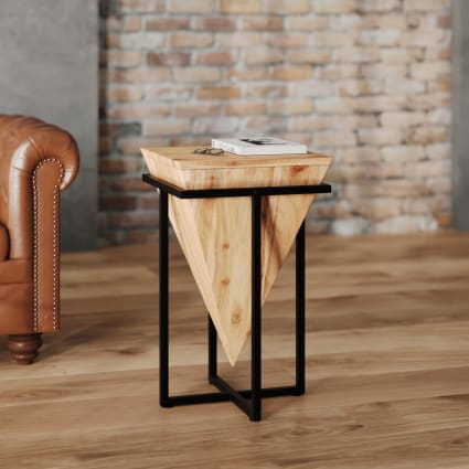 Grande tavolino in legno di acacia e metallo Shanghai Maisons du