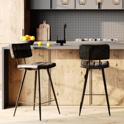 Wahson Tabouret de Bar Lot de 2 Chaise Haute Bar Moderne avec Coussin