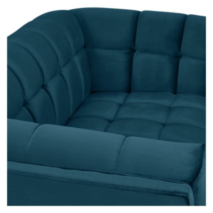 Divano a posti in velluto blu scuro Mona Maisons du Monde - Main Image